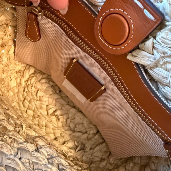 Coach Tan and Brown Woven Tote Bag - Picture 2 of 3